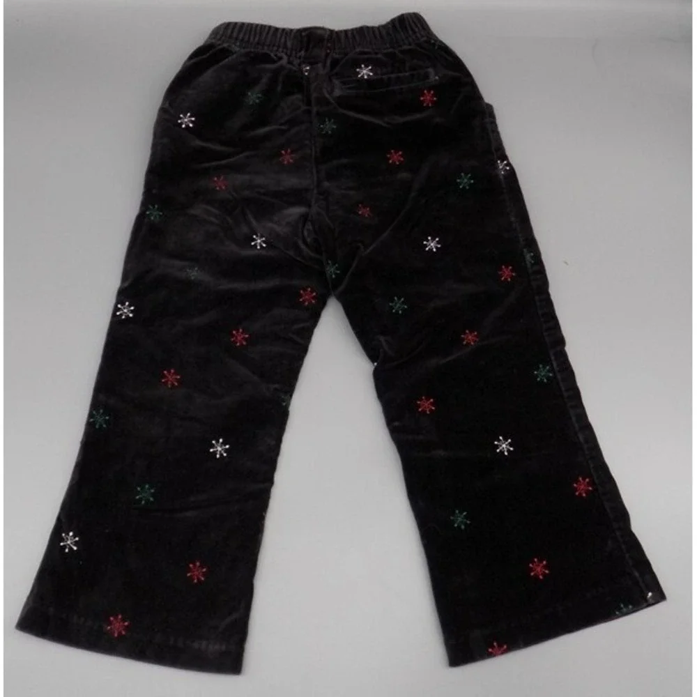 Vintage OshKosh Velvet Holiday Pants 4T Velour Snowflakes